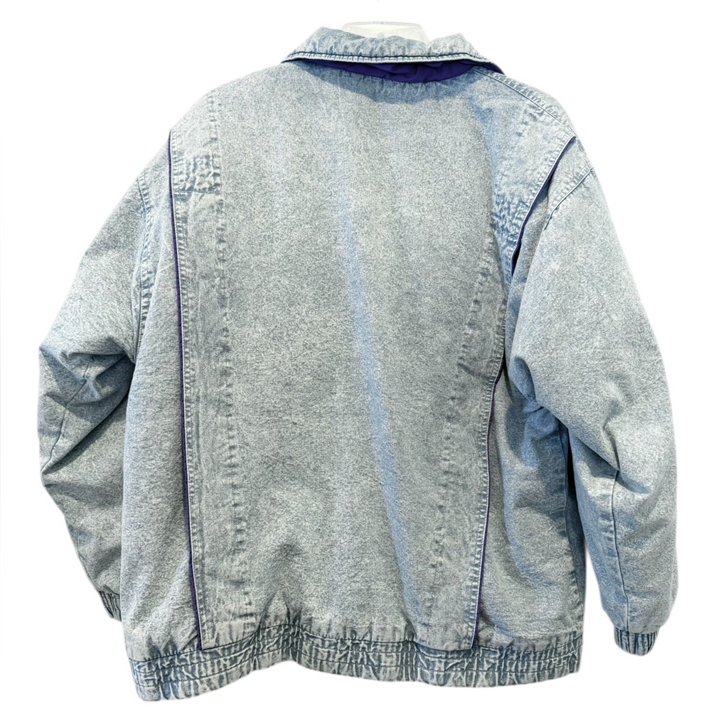 Vintage Retro 80’s Gitano Acid Washed Denim Outerwear Oversized Coat Sz L - Picture 3 of 6